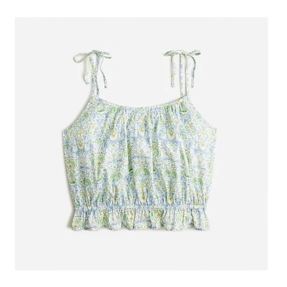 J.Crew Tank - Organic Cotton Ruffle-Waist Tank in Liberty® Lodden Fabric NWT - Picture 2 of 7